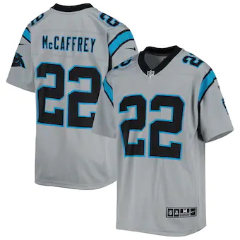 youth nike christian mccaffrey silver carolina panthers inv